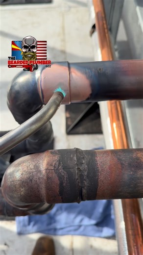 Tony on Instagram: "Heat up, rod in, perfect flow. Brazing 2” copper—no shortcuts, just craftsmanship. 💪🔥 Follow @the_bearded_plumber_602 for more!! #plumber #bluecollar #instagood #instagram #reels"