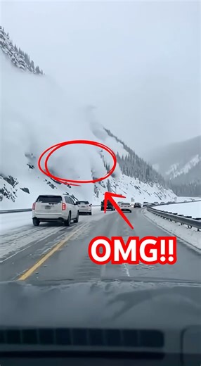 Dash Cam Video Avalanche Swallows Cars on Highway...,