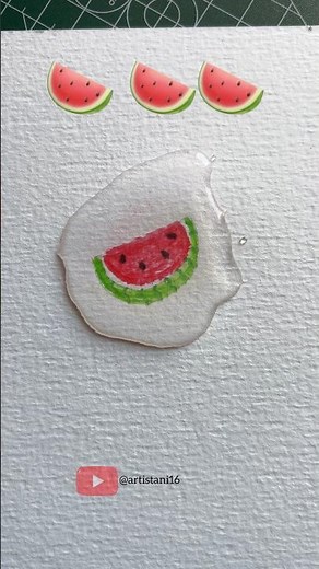Easy watermelon 🍉 drawing | kids easy art #shorts #art #drawing #easydrawing #watermelon #kids