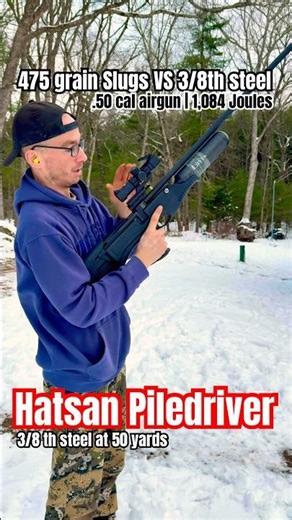 Hatsan piledriver .50 cal air rifle VS 3/8th steel 50 yards