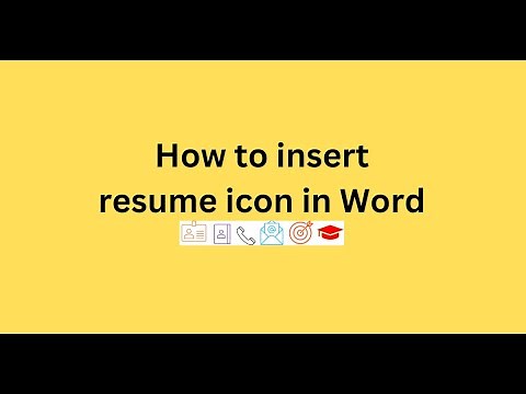 How to insert resume icon in Word