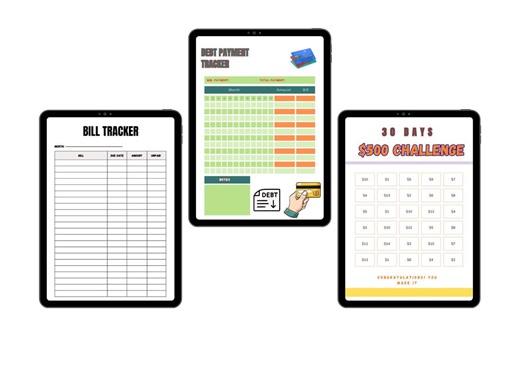 Bill Tracker Printable Bundle, Debt & Savings Challenge (PDF Download) - Etsy