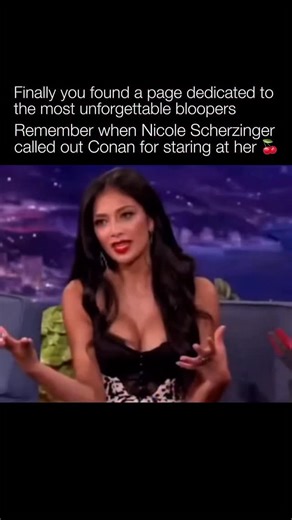Unforgettable Bloopers on Instagram: "During a late-night interview, Nicole Scherzinger noticed Conan O’Brien repeatedly looking at her chest and directly called him out on it while the cameras were rolling. By openly pointing out what was happening, Scherzinger flipped the power dynamic and created a moment of genuine discomfort and humor that’ll never be forgotten 😭"