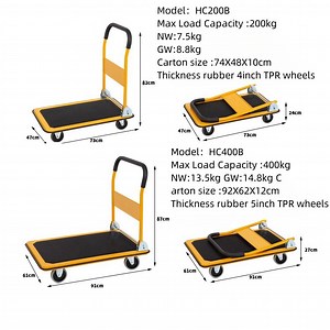 [Hot Item] Heavy Duty Industrial Metal Warehouse Cargo Trolley Supermarket Warehouse Cart Platform Trolleys