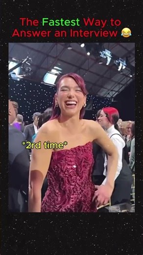 The Fastest Way to Answer an Interview 😂 #DuaLipa #Celebrity #shortsfeed