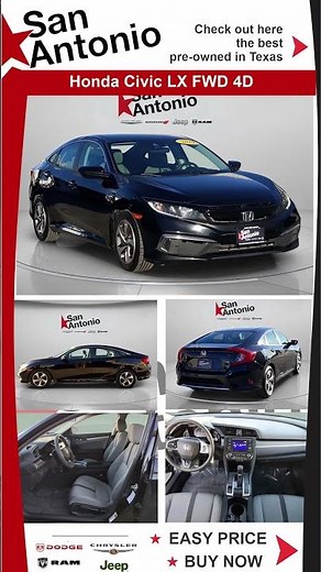 Pre-Owned 2019 Honda Civic LX FWD 4D Sedan