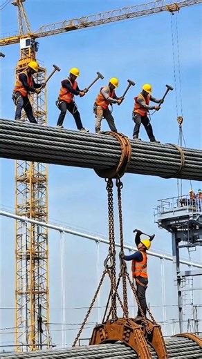 This Bridge Repair Didn’t Go As Planned, Cable Breaks Without Warning! #fail #bridge #construction