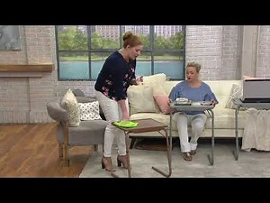 Table Mate II Set of 2 Multipurpose Adjustable Folding Tables on QVC