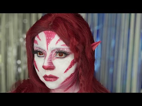 Candy Cane Avatar Fusion | Red & White Holiday Fantasy Makeup Tutorial