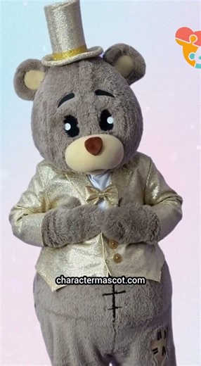 Gold Suit Teddy Bear Lookalike Mascot Costume - Premium Quality - UK seller