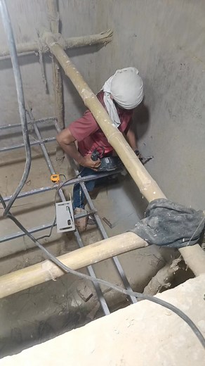 Installing wall brackets on elevator guide rails লিফটের গাইড রেলে ওয়াল ব্র্যাকেট লাগানো হচ্ছে | MD Abdul Mazid