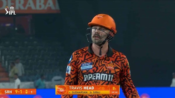 IPL 2025 M20: SRH vs GT - Travis Head Wicket