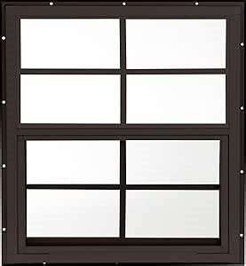 Shed Windows 24x27 (1-Pack) | Sliding Windows with Tempered Glass & Screens | J-Lap Install, Brown Aluminum Frames for Sheds, Chicken Coops & Playhouses - Amazon.com