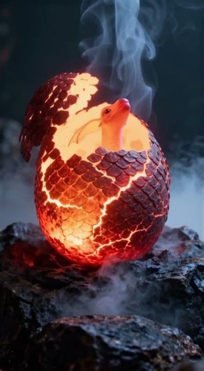 Baby Dragon Hatches from Fiery Lava Egg!