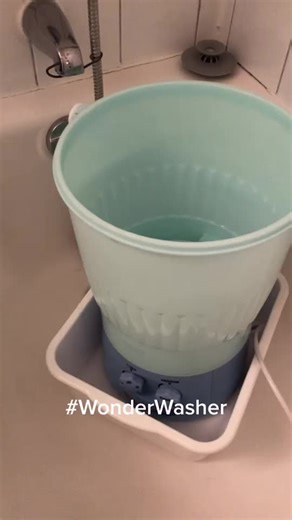 Wonder Washer portable washing machine demonstration. #ForYou #Laundry #ApartmentLife #LaundryMachine #LaundryMagic