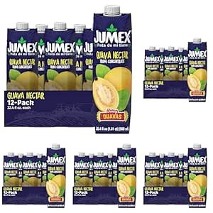 Jumex Guava Juice Nectar - Guava Nectar Made with Fresh Fruit Puree - Tropical Fruit Juice Concentrate for Smoothie Mix, Cocktail Mixers, Kids Drinks & Mexican Beverages - 32.4oz, 60 Pack Carton