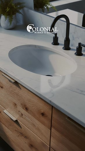 Refresh your bathroom with our Vanity Combo Deal! Buy any in-stock vanity and get a free top and sink — all in one easy package. Restrictions apply. Bring style and value to your space today → colonialmarble.net | Colonial Marble & Granite | Facebook