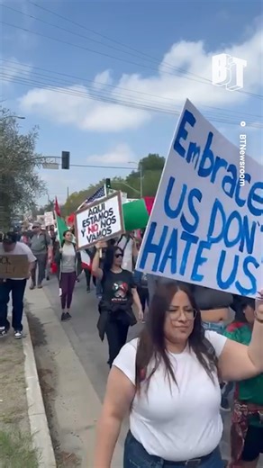 37K views · 1.6K reactions | Happening now: Hundreds protest in defense of immigrant rights in Pacoima, CA. | BreakThrough News | Facebook