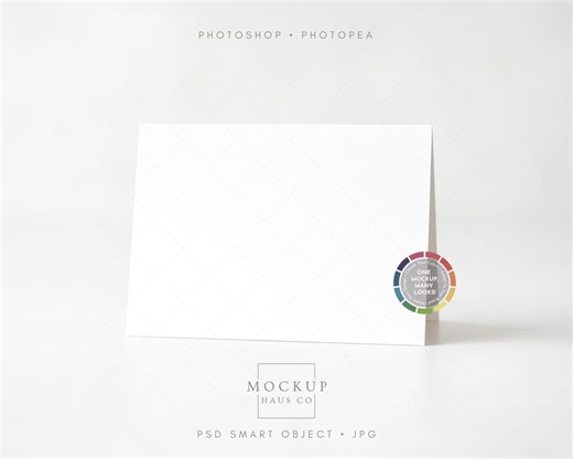 5x7 Horizontal Card Back PSD | Greeting Card Backside Mock up | Color-changing Background - Etsy