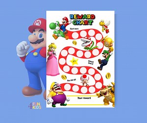 SUPER MARIO Reward Chart | Printable Mario Behavior Chart | Daily Chore Chart | Kids Routine Sticker Chart | Super Mario Reward Chore Chart - Etsy