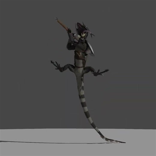 D&D lizardfolk attack animation