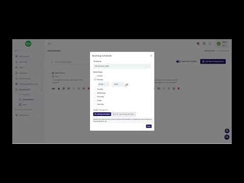 Department Schedule Overview – Working Hours & Availability