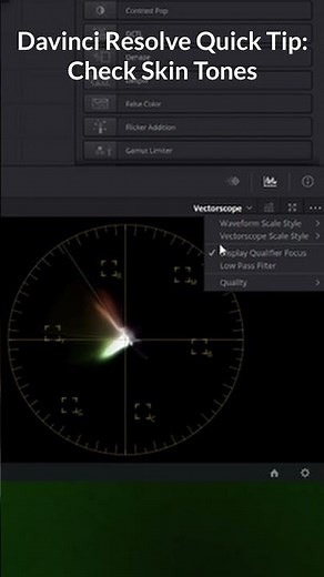 Check Skin Tones with Vectorscope - Davinci Resolve Color Grading Tip