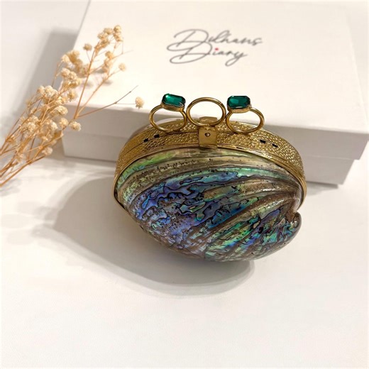 Abalone Shell Minaudiere Clutch: Gold-plated Evening Bag - Etsy