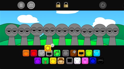 今天玩一个老版本sprunki pyramixedphase1人物展示 混音