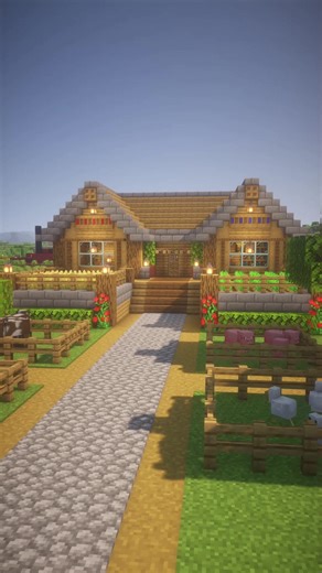 A build idea for a survival world house! Cozy with cabin-like, simple features. #minecraft #minecraftbuilding #minecrafttutorial