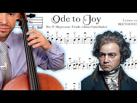 ODE TO JOY on Cello in ORIGNAL KEY D Major