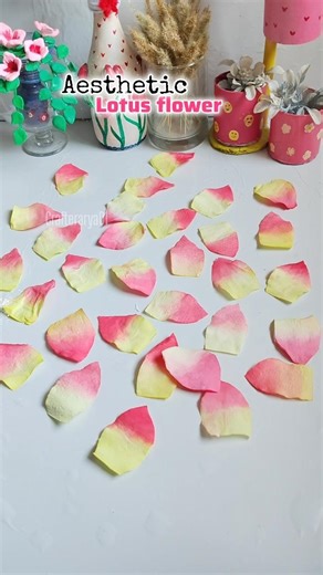 Diy aesthetic ✨ lotus flower by tissue paper #diy #art #craft #viral