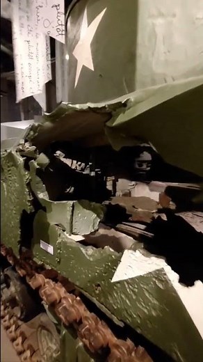 Battle Damaged WW2 American Sherman Tank from Bastogne, Battle of The Bulge
