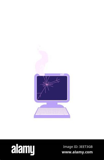 stretching up animation of broken computer graphic vector illustration icon Stock Video Footage - Alamy