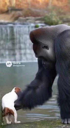Gorilla Saves Drowning Dog 🐶🦍❤️ | Unexpected Animal Friendship
