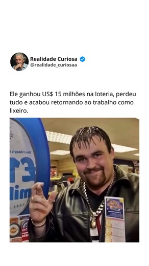 Realidade Curiosa on Instagram: "Siga @realidade_curiosaa para descobrir algo novo todos os dias! Em 2002, um jovem lixeiro de 19 anos mudou sua vida da noite para o dia ao ganhar £9,7 milhões na Loteria Nacional do Reino Unido. Mickey Carroll passou instantaneamente de uma rotina simples para uma fortuna capaz de garantir conforto por gerações. No entanto, o que deveria ser um recomeço se transformou em um dos casos mais famosos de desperdício de dinheiro do país. A fama veio tão rápido quanto 