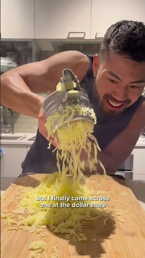 Using a potato ricer for the first time!