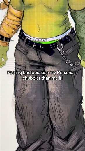 I be feeling bad that my persona got more meat on them than I actually do till I look at it more n realize it should be my least concern when it comes to accuracy #artiststruggles #artistsoftiktok #ocart #persona #horror