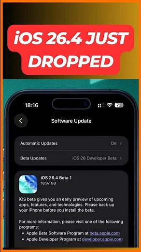 iOS 26.4 Released Today! 🚀 What’s New & Hidden Changes #ios26features #iosupdates #AppleNews