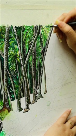 Kerala Backwater Painting Full Tutorial Sold #keralabackwaters #paintingtutorial #soldpainting