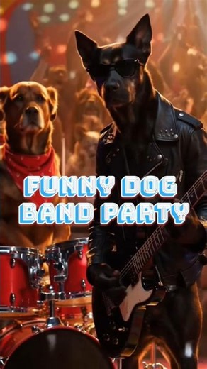 Funny Dog Band Party 🐶🎸 Dogs Rocking the Stage | Viral AI Animal Video l #viral #animals #dog