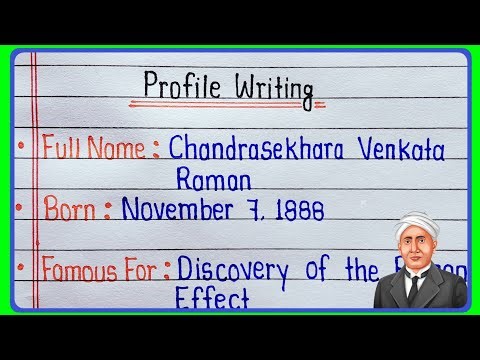 Profile Writing of C.V Raman || Biography of C.V Raman || C.V Raman