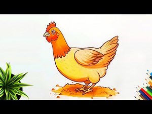 Easy Hen Drawing | Step by Step Simple Art Tutorial 🎨