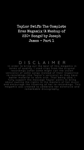Taylor Swift Mega Mix: The Ultimate Eras Mashup by Joseph James