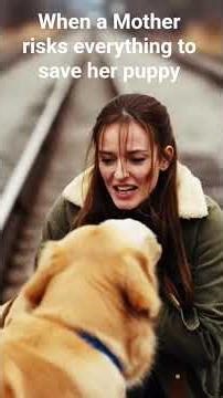 Golden retriever calls for help to rescue her puppy