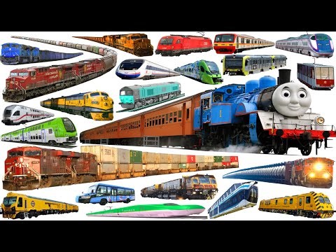 TRAINS Name Sounds | Learning Types of Trains - Railway Vehicles - Trains and Subways