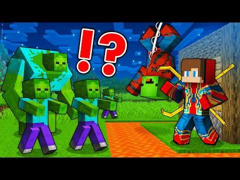 How SPIDER-MAN Mikey and JJ Security House vs 10 000 ZOMBIE!! in Minecraft - Maizen