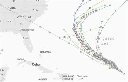 Spaghetti models for Tropical Storm Humberto. What can Florida expect from future hurricane?