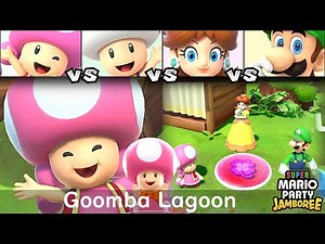 Super Mario Party Jamboree Toadette vs Toad vs Daisy vs Luigi in Goomba Lagoon