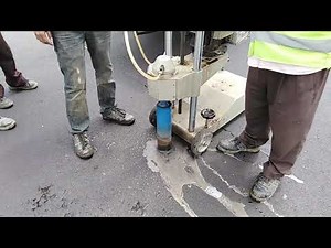 Asphalt core cutting for density test